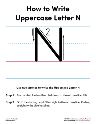 how to write the uppercase letter n