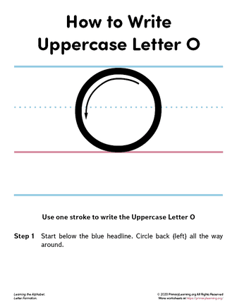 how to write the uppercase letter o