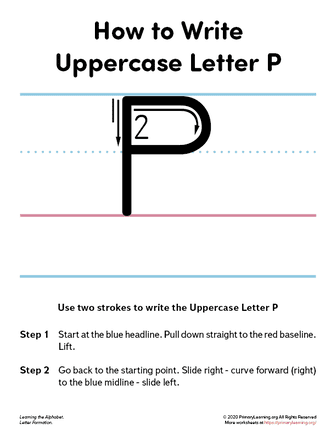 how to write the uppercase letter p