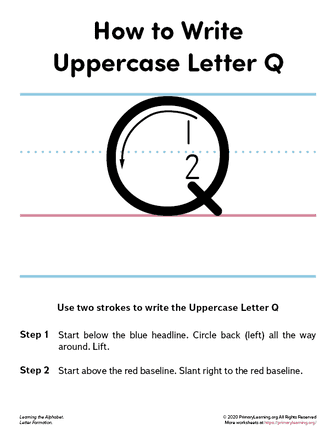 how to write the uppercase letter q