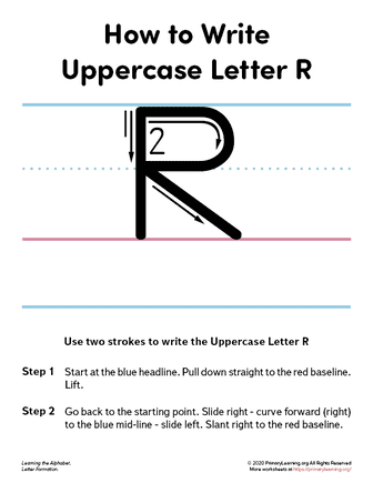 how to write the uppercase letter r