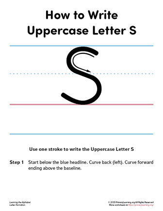 how to write the uppercase letter s
