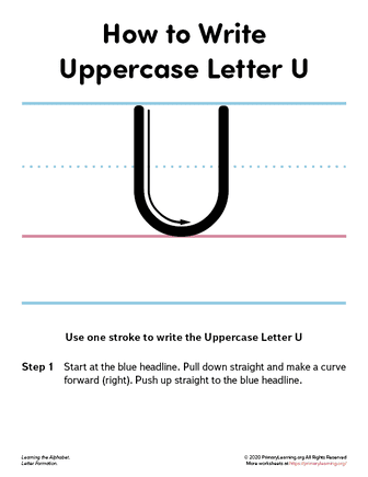 how to write the uppercase letter u