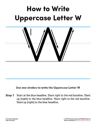 how to write the uppercase letter w