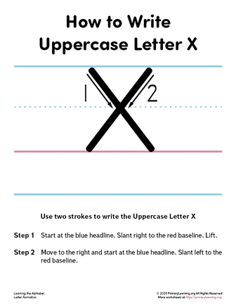 how to write the uppercase letter x