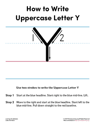 how to write the uppercase letter y