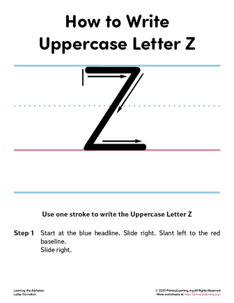 how to write the uppercase letter z