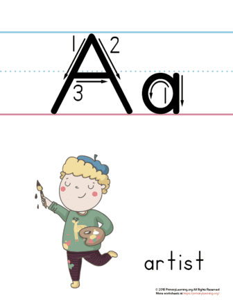 printable letter a poster