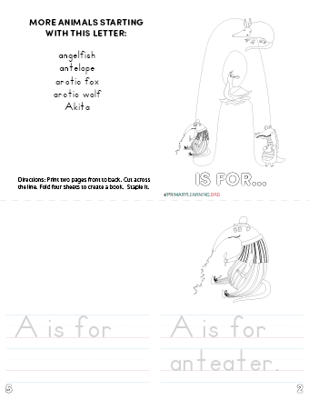 letter a printable book