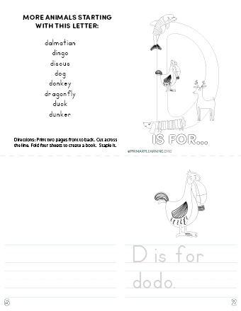 letter d printable book