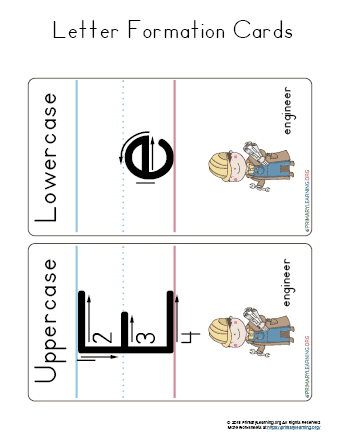 letter e formation cards