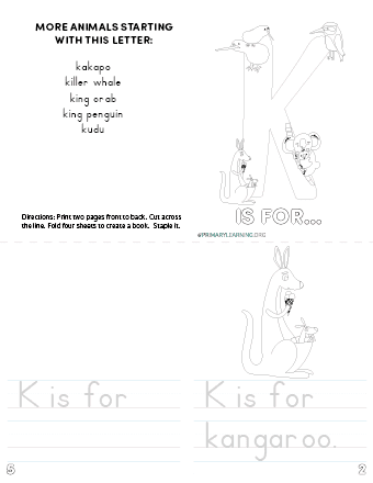 letter k handwriting practice