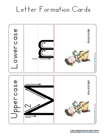 letter m formation cards