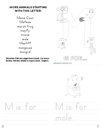 letter m printable book