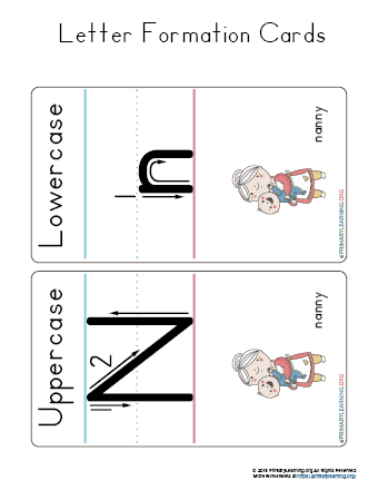 letter n formation cards