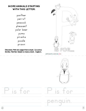 letter p printable book