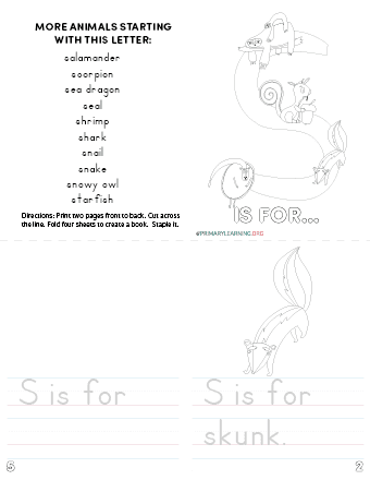 letter s printable book