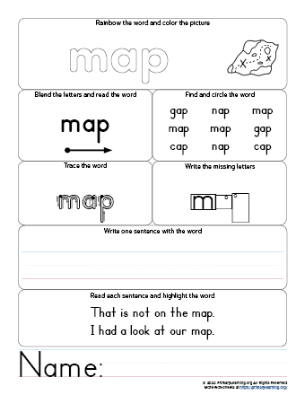 map worksheet
