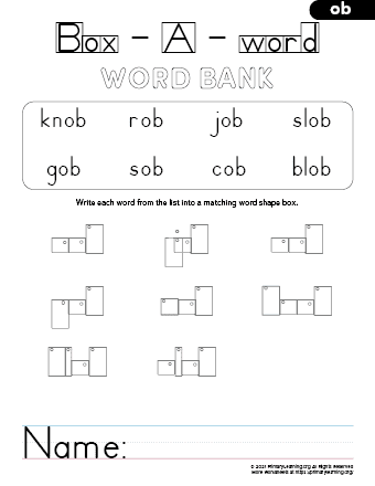 Preschool writing Worksheets, word lists and activities.
