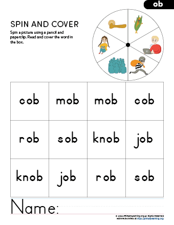 ob word family activities