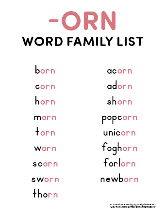 orn word family list