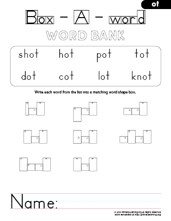 ot family words kindergarten
