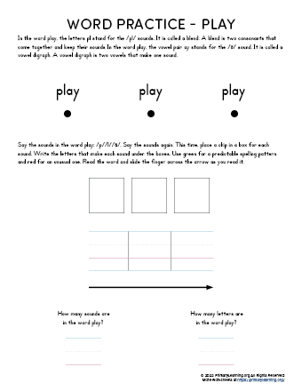 sight word play worksheet