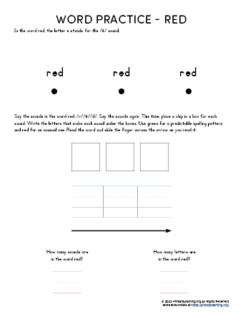 sight word red worksheet