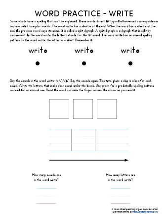 sight word write worksheet