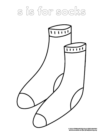 socks coloring page