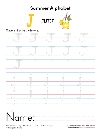 trace the letter j