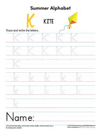 trace the letter k