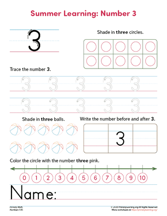 all about number 3 worksheet
