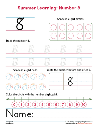 all about number 8 worksheet