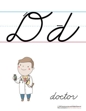 the letter d in cursive
