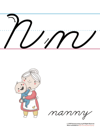 the letter n in cursive