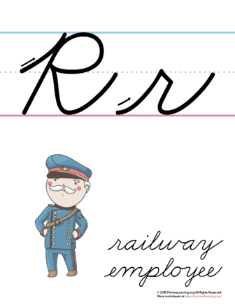 the letter r in cursive