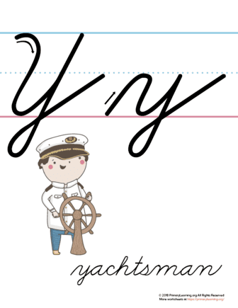 the letter y in cursive