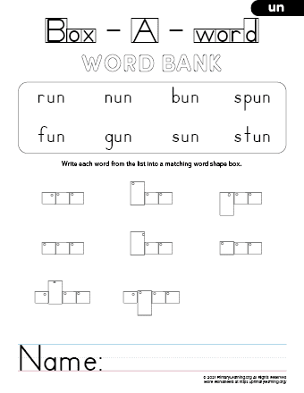 un family words kindergarten