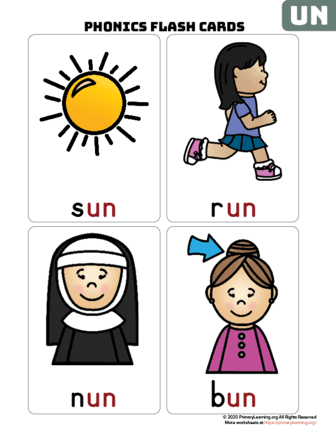un word family flash cards