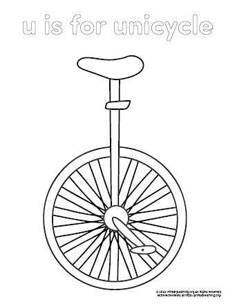 unicycle coloring page