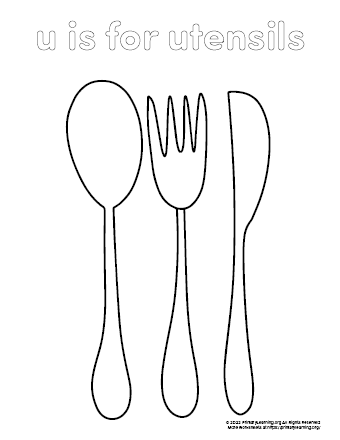 utensils coloring page