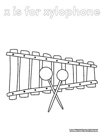 xylophone coloring page
