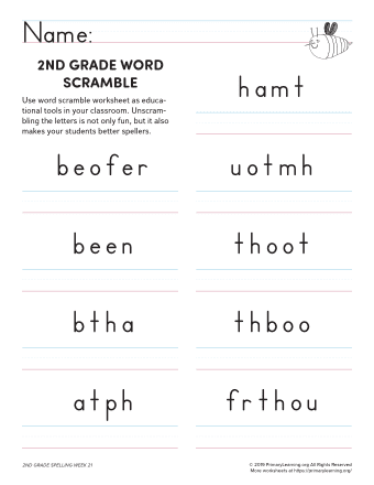 2nd grade spelling games unit 21