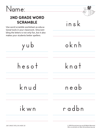 2nd grade spelling games unit 28