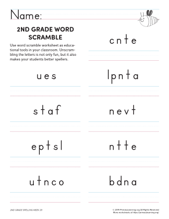 2nd grade spelling games unit 29