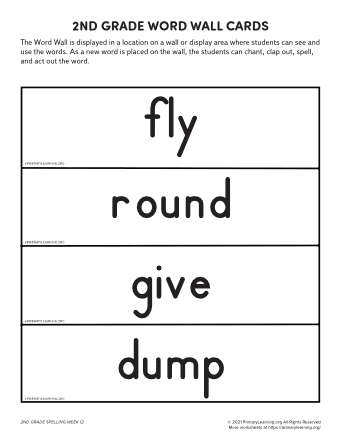 Second Grade Word Wall - Spelling Support - ELA - Twinkl