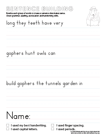 sentence building gopher