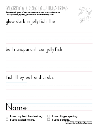 sentence building jellyfish