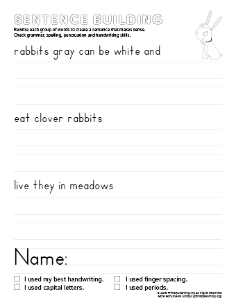 sentence building rabbit